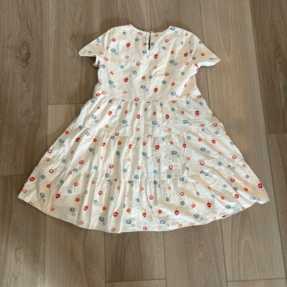Women’s Madewell Tiered Mini Dress Size Small clipdot Floral Heyday White - Picture 5 of 10